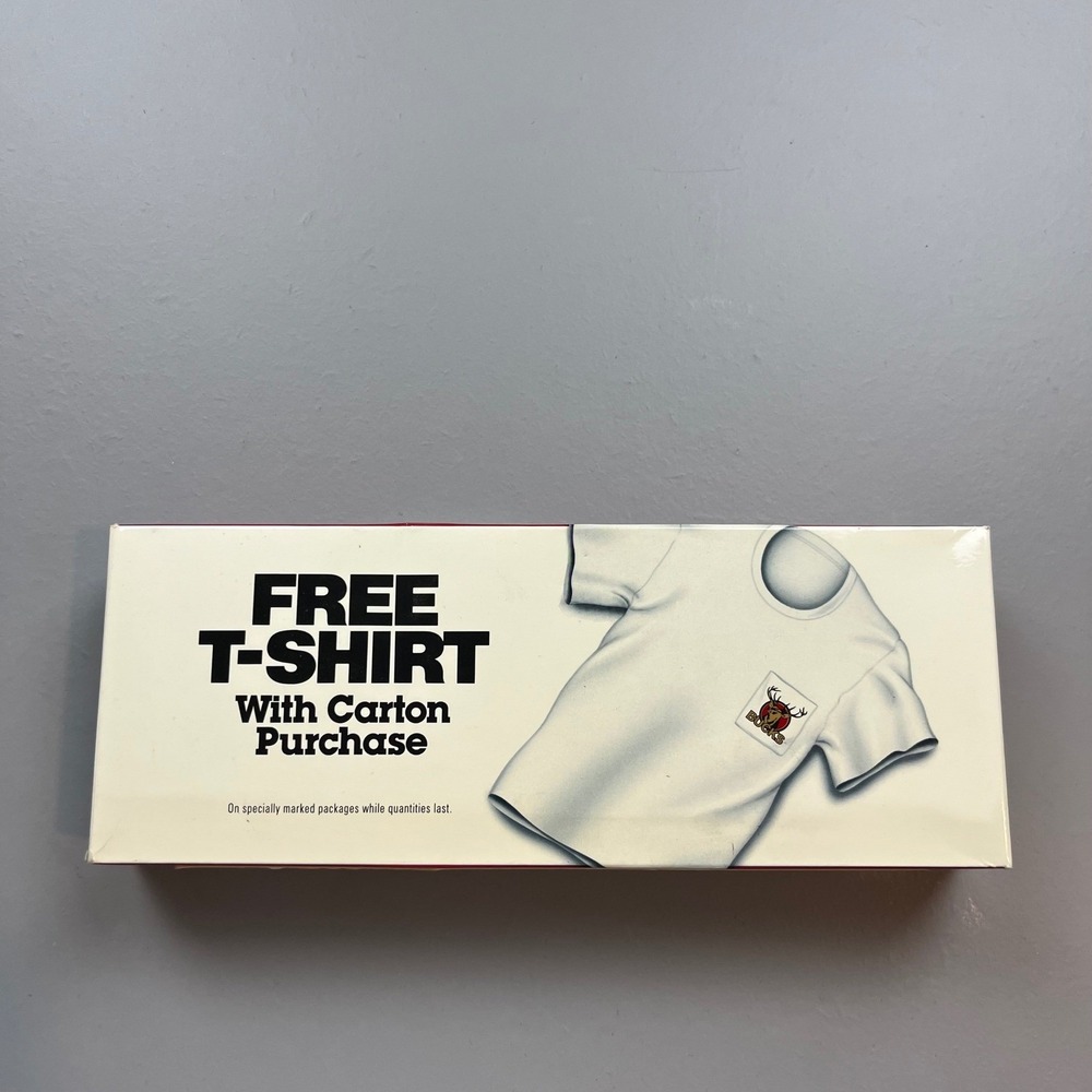 Oneita Bucks Cigarette T-Shirt Mens XL White Buck The System Vintage Promotional
